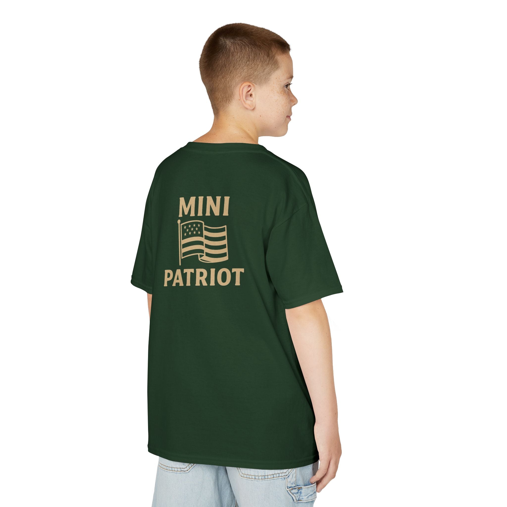 Mini Patriot Kids T‑Shirt — 'Mini Patriot' Flag Graphic