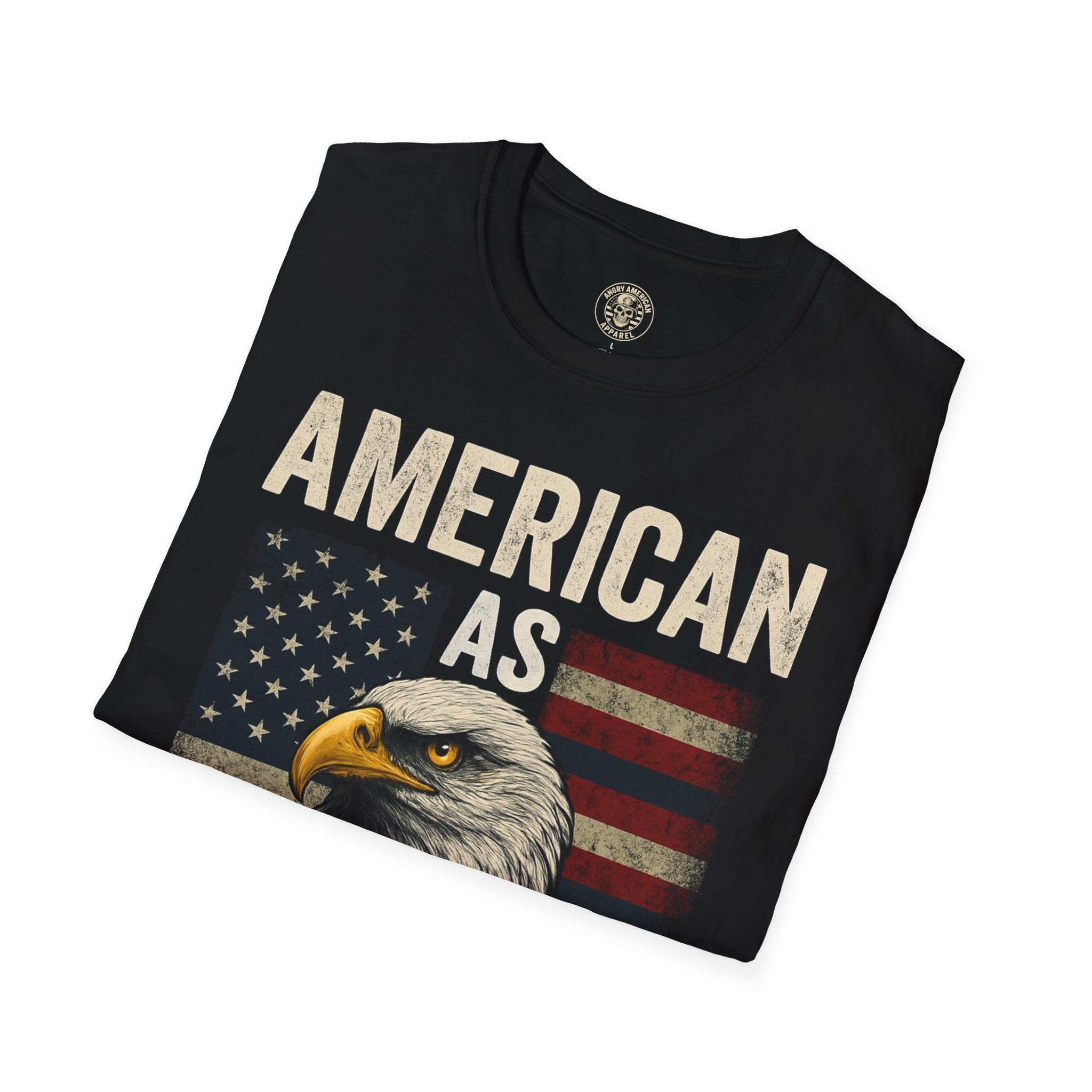 American As F*** Eagle T-Shirt – Patriotic Bald Eagle Flag Tee