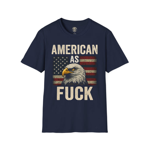 American As F*** Eagle T-Shirt – Patriotic Bald Eagle Flag Tee