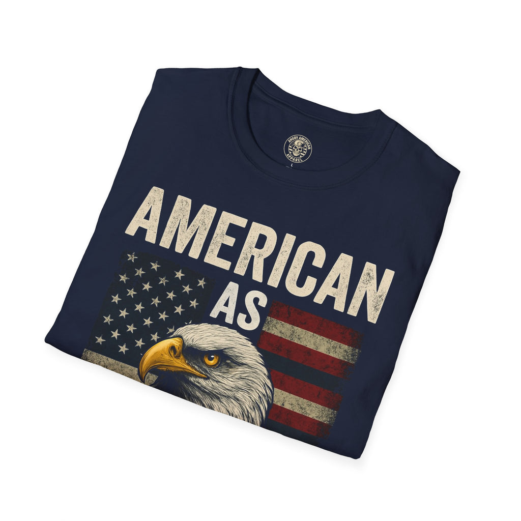 American As F*** Eagle T-Shirt – Patriotic Bald Eagle Flag Tee