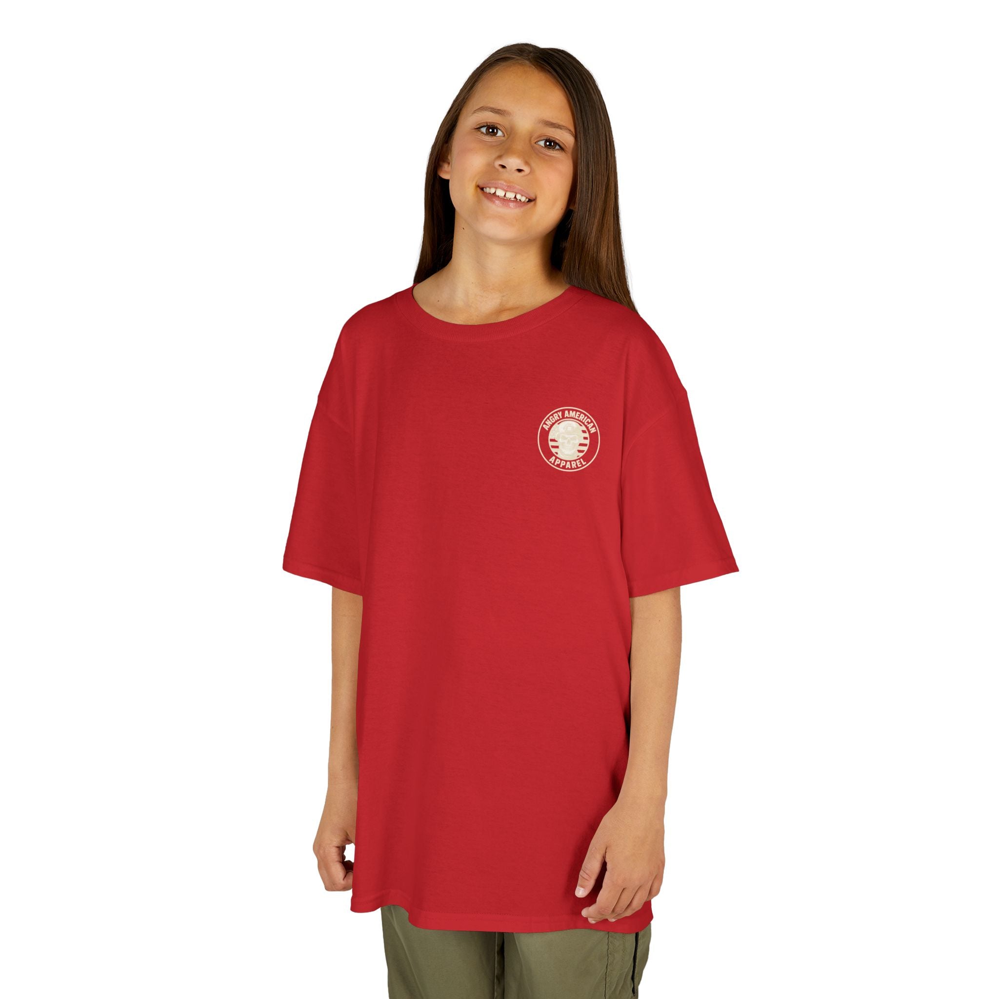 Kids T‑Shirt — 'Raised on Faith and Freedom' Patriotic Youth Tee