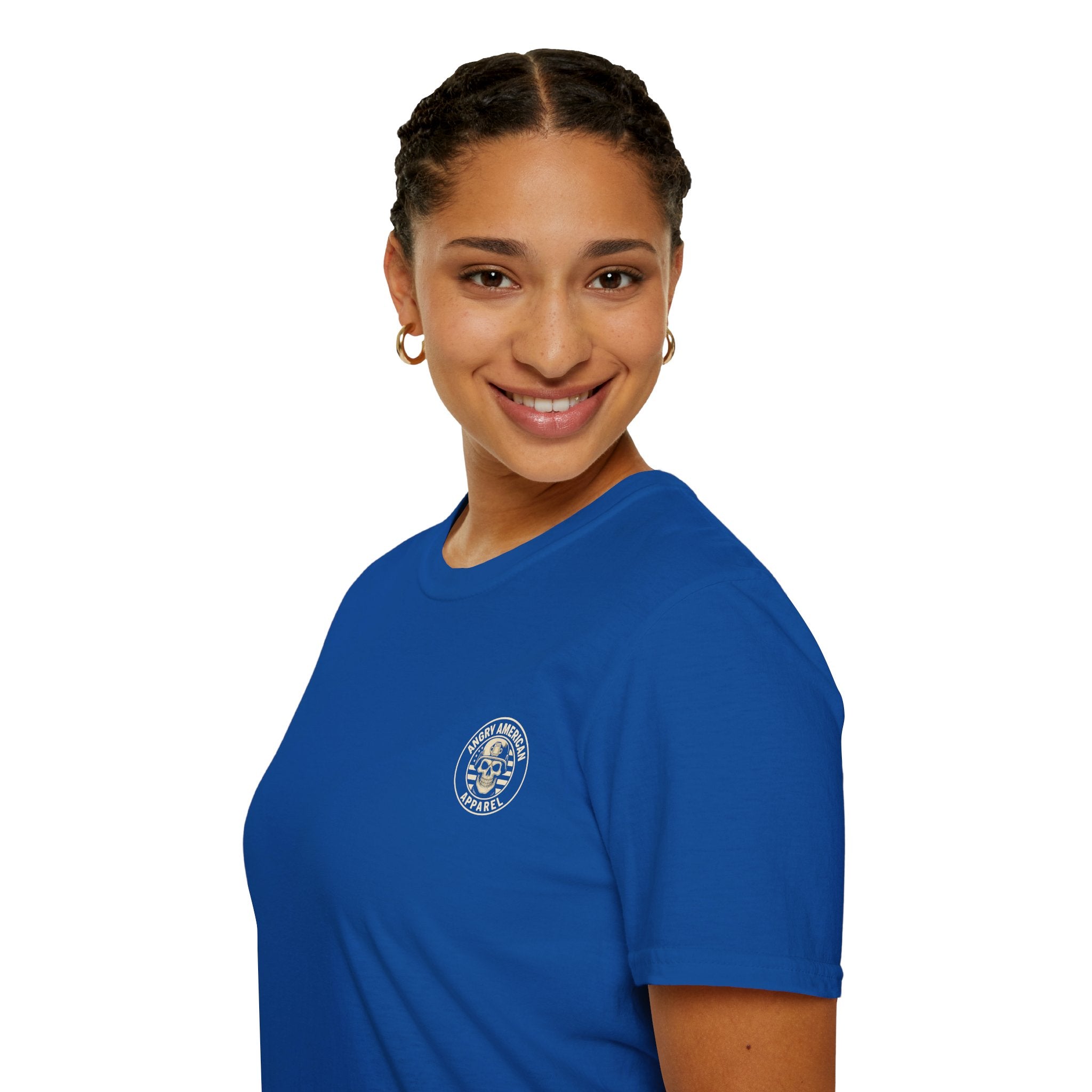 Tradwives Raise Warriors T-Shirt — Retro Shield Back Graphic & Small Chest Logo