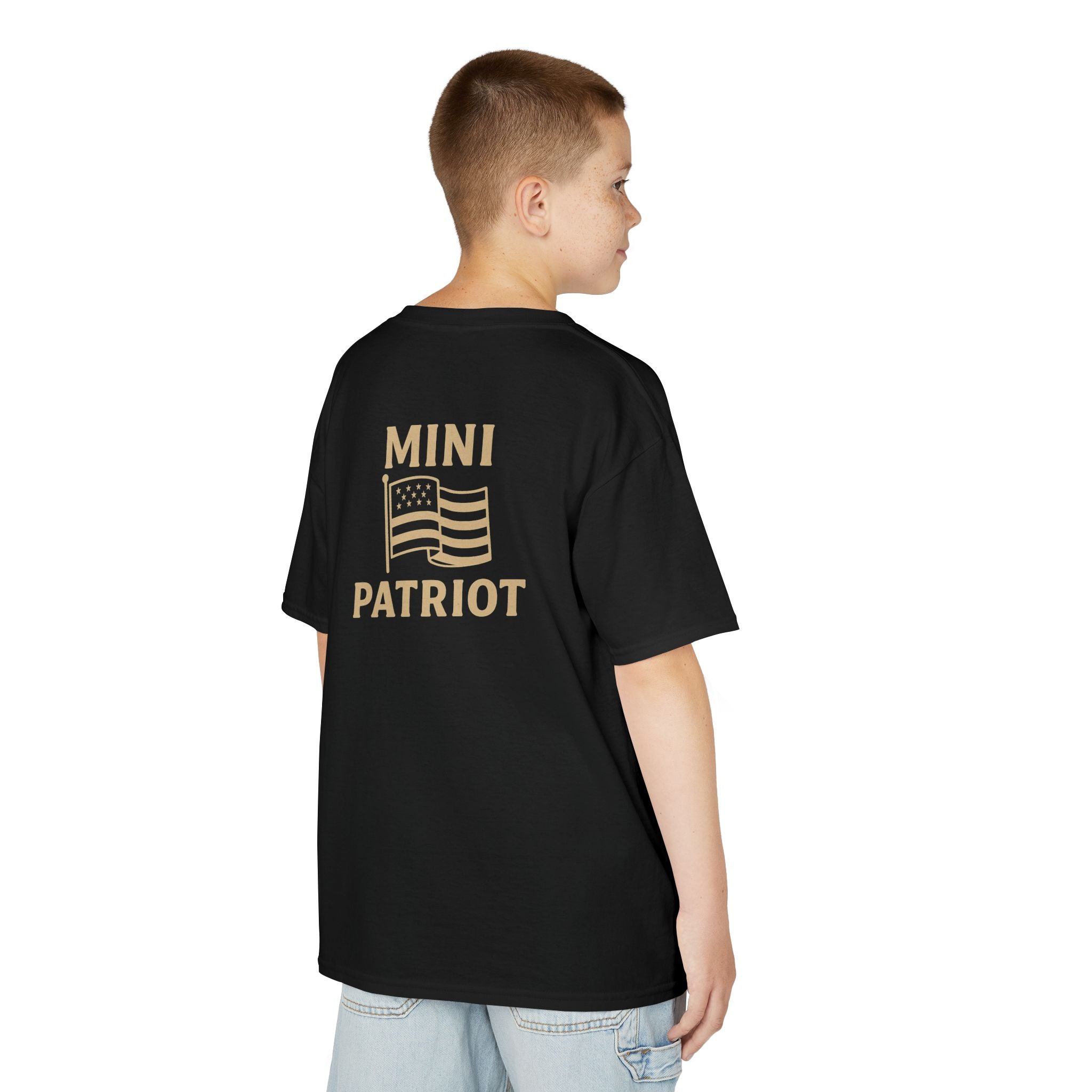 Mini Patriot Kids T‑Shirt — 'Mini Patriot' Flag Graphic