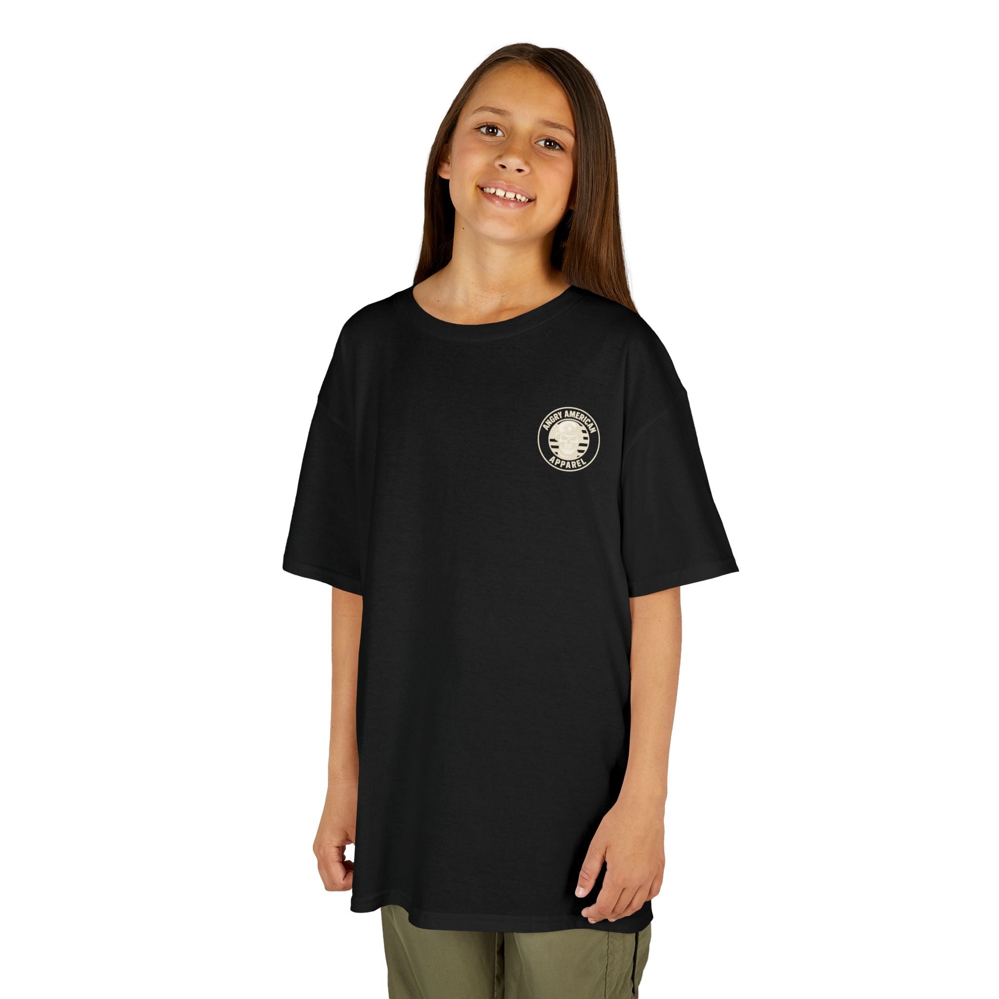 Kids T‑Shirt — 'Raised on Faith and Freedom' Patriotic Youth Tee