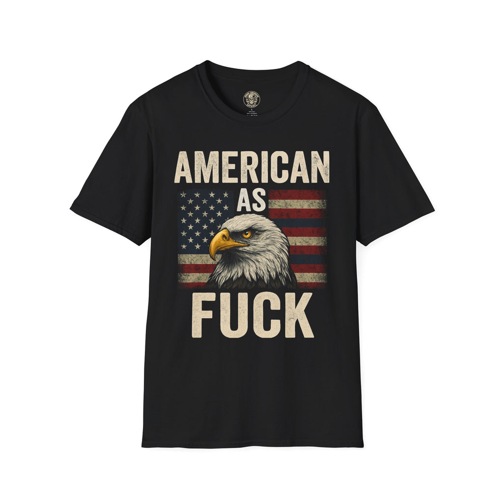 American As F*** Eagle T-Shirt – Patriotic Bald Eagle Flag Tee