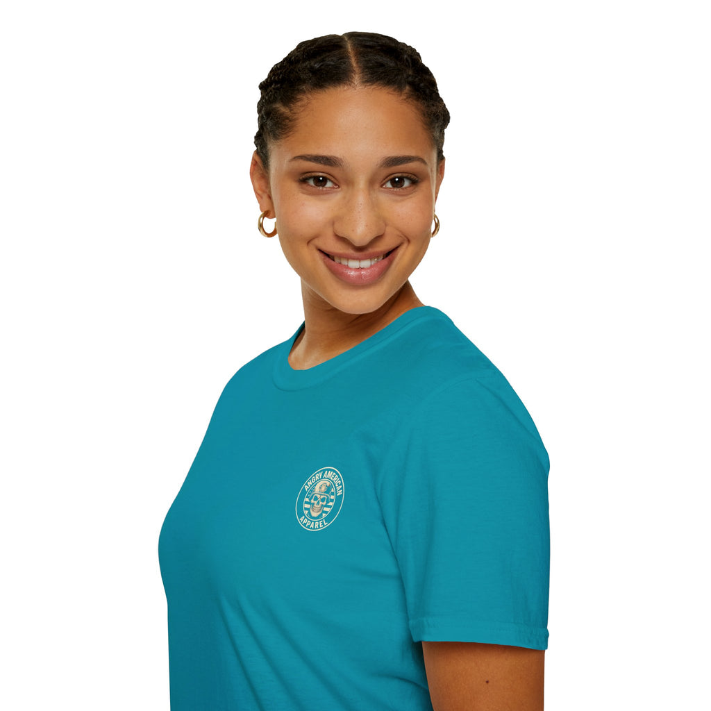 Tradwives Raise Warriors T-Shirt — Retro Shield Back Graphic & Small Chest Logo