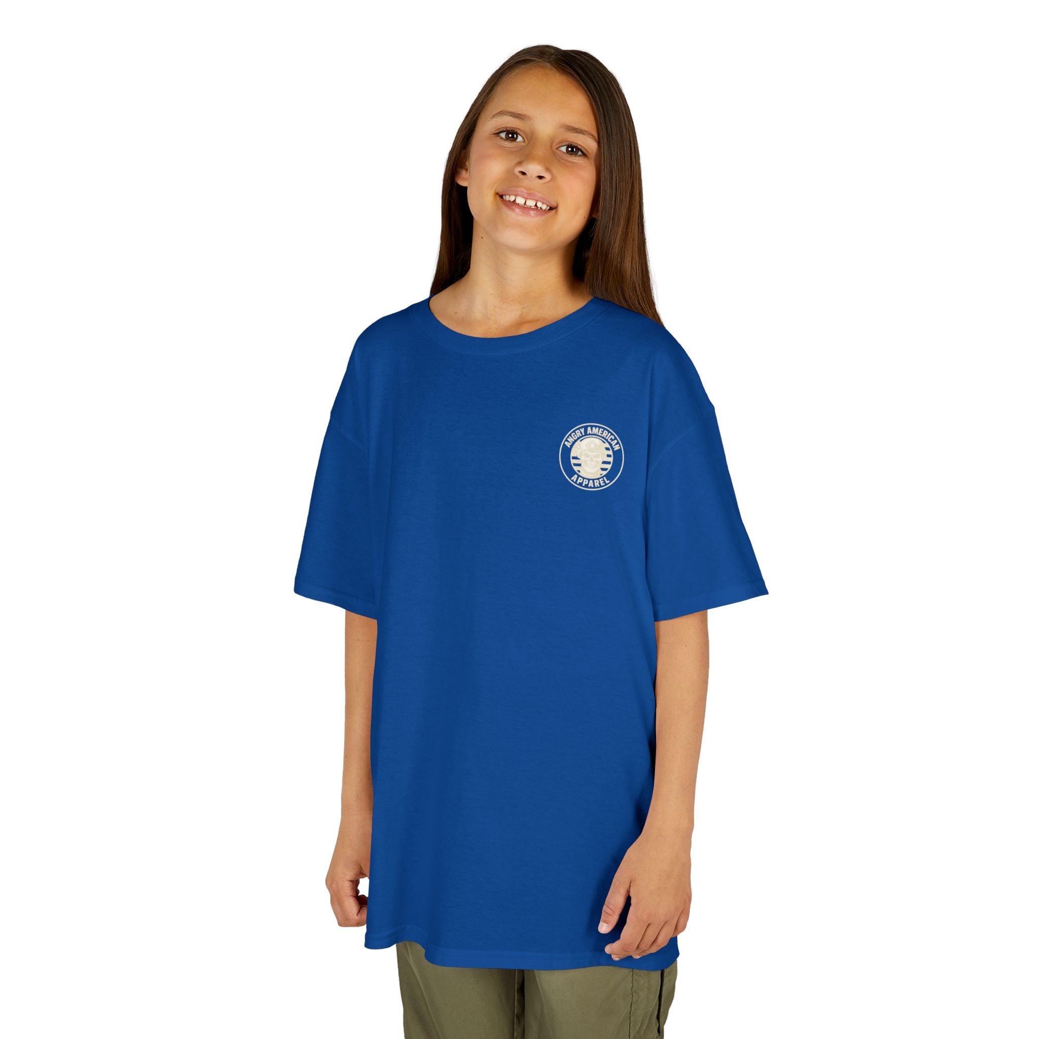Kids T‑Shirt — 'Raised on Faith and Freedom' Patriotic Youth Tee